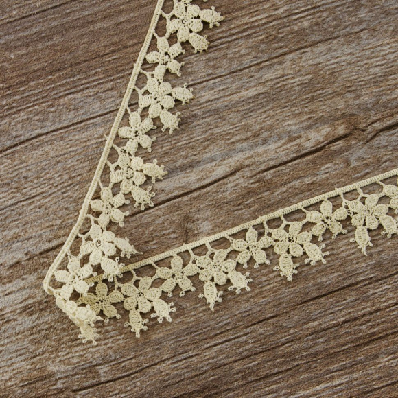 Мерсеризованное хлопковое кружево, 24 мм, цвет бежевый