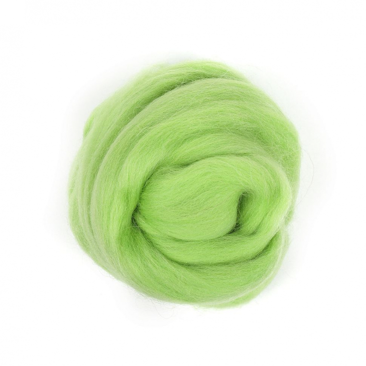Шерсть для валяния ПЕХОРКА полутонкая шерсть (100%шерсть) 50г цв.041 салатовый