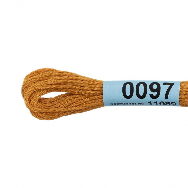 Нитки для вышивания Gamma мулине (0001-0206) 100% хлопок 24 x 8 м цв.0097 золотисто-коричневый