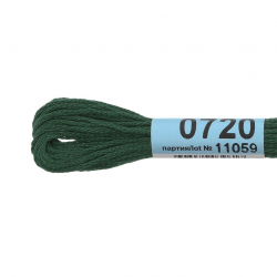 Нитки для вышивания Gamma мулине (0207-0819) 100% хлопок 24 x 8 м цв.0720 т.зеленый