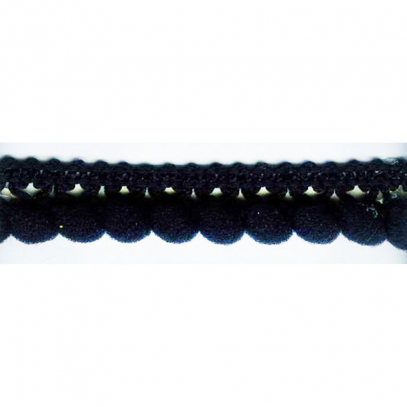 107222_Тесьма с помпонами однорядная, цвет чёрный 107222_Тесьма с помпонами однорядная, цвет чёрный