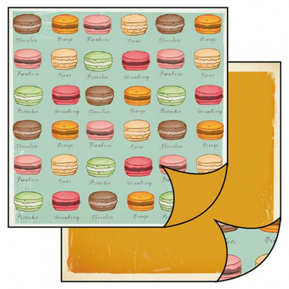 64274_Бумага двухсторонняя для скрапбукинга "Макарун в стиле ретро"