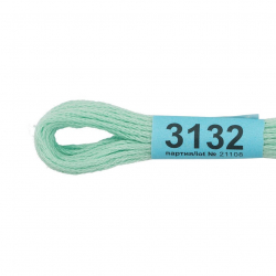 Нитки для вышивания Gamma мулине (3071-3172) 100% хлопок 24 x 8 м цв.3132 св.св.бирюзовый