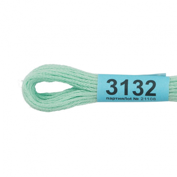 Нитки для вышивания Gamma мулине (3071-3172) 100% хлопок 24 x 8 м цв.3132 св.св.бирюзовый