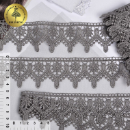Кружево гипюр KRUZHEVO арт.TR.4G8596B шир.45мм цв.08 т.серый уп.9м