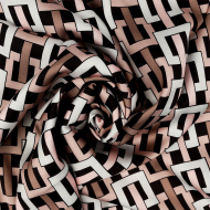 Ткань итальянский Сатин креп 105 г/м? 97% полиэстер, 3% лайкра шир.148 см арт.Sat.0307.1 цв.01 коричневый рул.25м