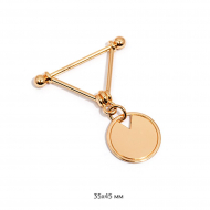 Украшение декоративное пришивное металл арт.TR05 35х45мм цв. золото уп. 4шт