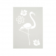 Трафарет "Фламинго и цветы"