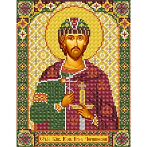 Набор для вышивания бисером НОВА СЛОБОДА арт.С9182 Св.Блгв.Князь Игорь Черниговский 18х23 см