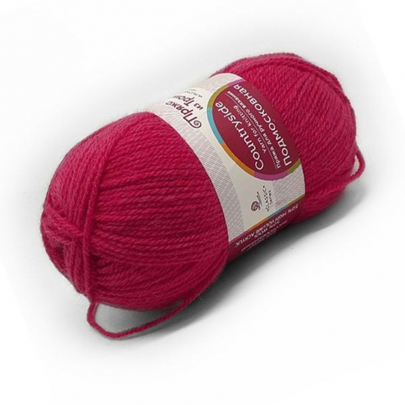 Пряжа для вязания ТРО Подмосковная (50% шерсть, 50% акрил) 10х100г/250м цв.0225 мальва