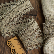 Тесьма вязаная 30мм 60004 цв.071 льняной уп.25м