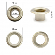 Люверсы сталь New Star №4 (? 6мм, h 6,42мм) цв.никель уп. 5000шт