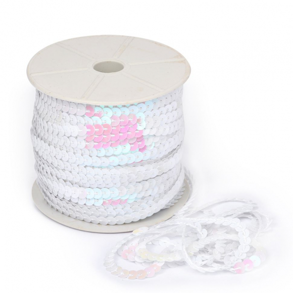 Пайетки плоские на нитях 6мм арт.TBY-F06 цв.0321 перламутровый уп.91,4м