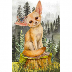 Алмазная мозаика Ah5445 Фенек 20х30