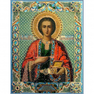 Набор для вышивания хрустальными бусинами ОБРАЗА В КАМЕНЬЯХ арт. 7740 Святой Пантелеймон целитель 32х25,5 см Набор для вышивания хрустальными бусинами ОБРАЗА В КАМЕНЬЯХ арт. 7740 Святой Пантелеймон целитель 32х25,5 см