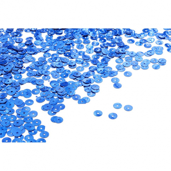 Пайетки плоские россыпью TBY-FLK022 6мм цв.05 синий уп.50г