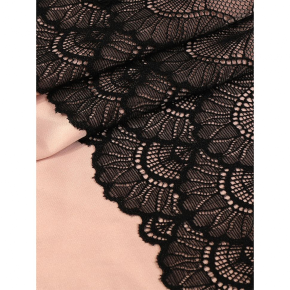 Кружево-стрейч KRUZHEVO арт.TBY.8034 шир.195мм цв.02 черный уп.2,7м