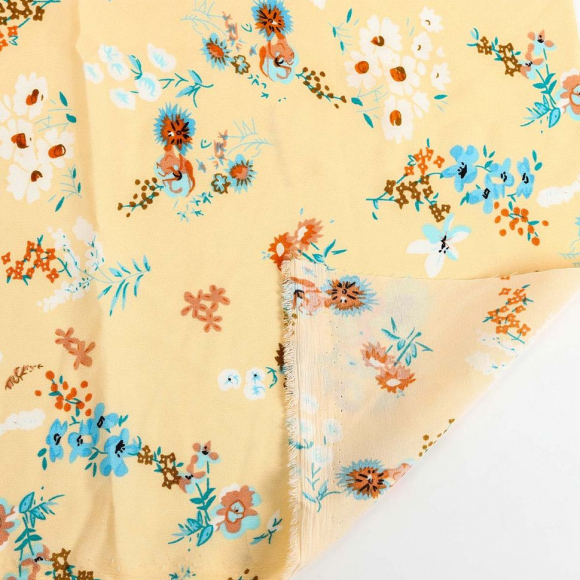 Ткань Софт 105 г кв.м 97% полиэстер, 3% спандекс шир.150 см арт.TBY.M213.2 цв.2 св.желтый уп.1м