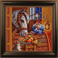 Рисунок на ткани (Бисер) КОНЁК арт. 1208 Угощение 25х25 см