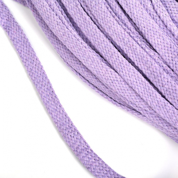 Шнур плоский х/б 15мм турецкое плетение цв.026 сирень уп.25 м