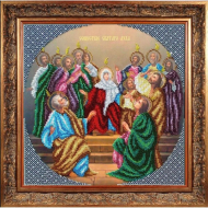 Набор для вышивания бисером ПАУТИНКА арт.Б-1089 Сошествие святого духа 28х28 см Набор для вышивания бисером ПАУТИНКА арт.Б-1089 Сошествие святого духа 28х28 см