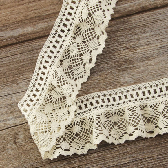 185605_Мерсеризованное хлопковое кружево, 65 мм, цвет шампань