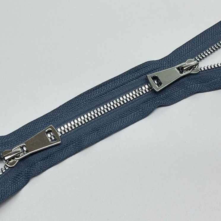 Молния трактор №5 Premium два замка 110см никель D277 светло джинсовый