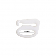 Крючок для бюстгальтера пластик TBY-12685 d8мм, цв.белый, уп.100шт