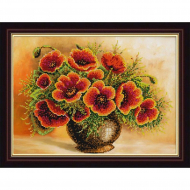 Рисунок на ткани (Бисер) КОНЁК арт. 9978 Букет маков 25х45 см