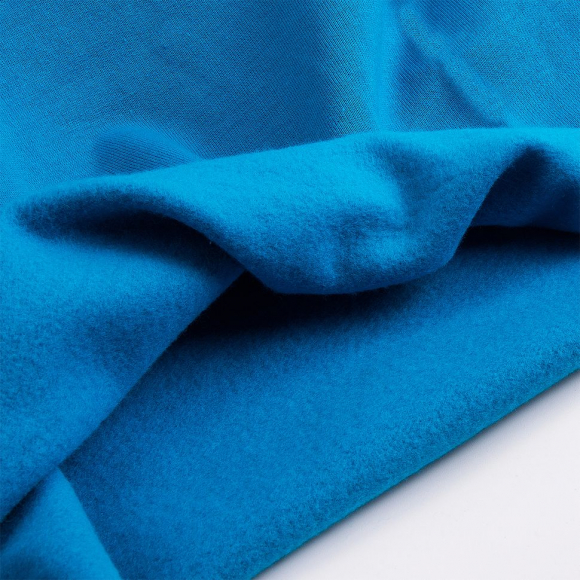 Ткань трикотаж Футер 2х нитка начес хлопок 210г пенье 100+100см бирюзовый 19-4150 уп.6м Ткань трикотаж Футер 2х нитка начес хлопок 210г пенье 100+100см бирюзовый 19-4150 уп.6м