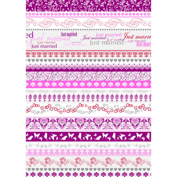 83343_Бумага "Бордюр Молодожены" красный 83343_Бумага "Бордюр Молодожены" красный