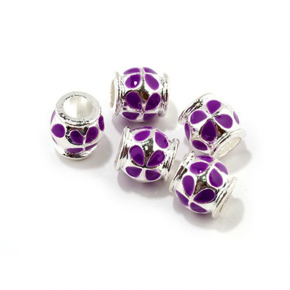 Бусины металлические с эмалью арт.PN-F153 10х10мм, in ? 5мм