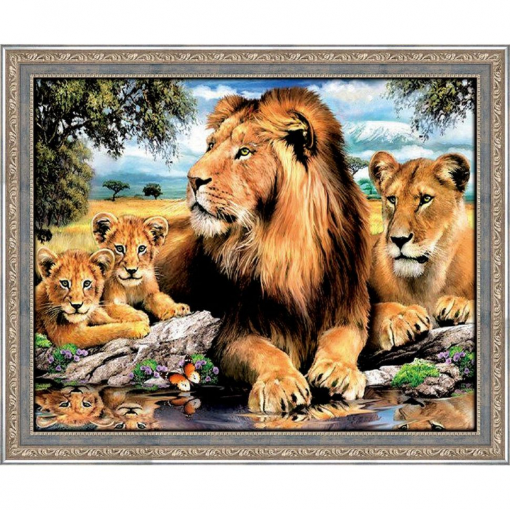 Набор для изготовления картин АЛМАЗНАЯ ЖИВОПИСЬ арт.АЖ.1399 Львиный прайд 50х40 см