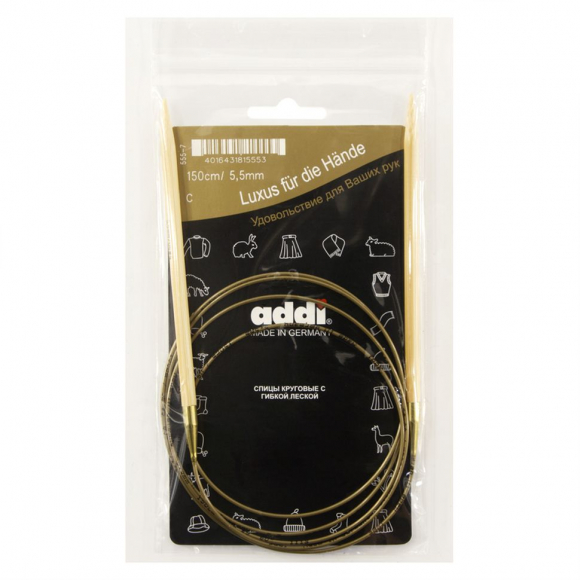 157707_Спицы, круговые, бамбук addiNature BAMBOO №5,5, 150 см