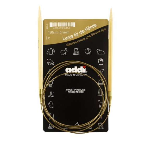 157707_Спицы, круговые, бамбук addiNature BAMBOO №5,5, 150 см