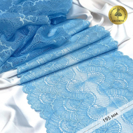 Кружево-стрейч KRUZHEVO арт.TBY.8034 шир.195мм цв.F198 голубой уп.3м