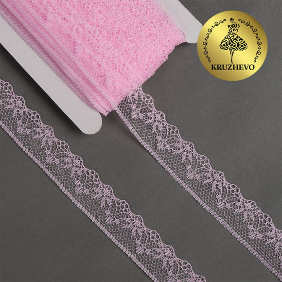 Кружево-трикотаж KRUZHEVO арт.TBY 1669 шир.20мм цв.09 св.розовый, уп.27,4м