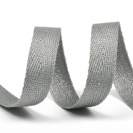 Тесьма киперная металлизированная 13 мм 90370 цв.серый с серебром уп.50м