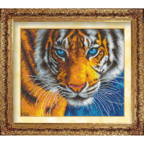 Набор для вышивания бисером РУССКАЯ ИСКУСНИЦА арт.1016 Взгляд тигра 31х26 см
