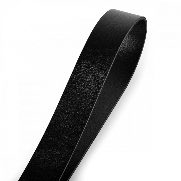 Заготовка ременная из натуральной кожи 4*120см толщ.3,3-3,5мм цв.черный глянцевый