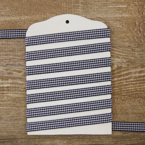 24022_Лента с рисунком клетка SAFISA, 10 мм, 25 м, цвет 15, темно-синий