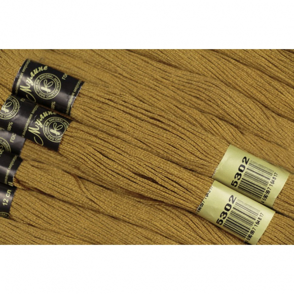 Нитки мулине цв.5302 горчичный 12х10м С-Пб