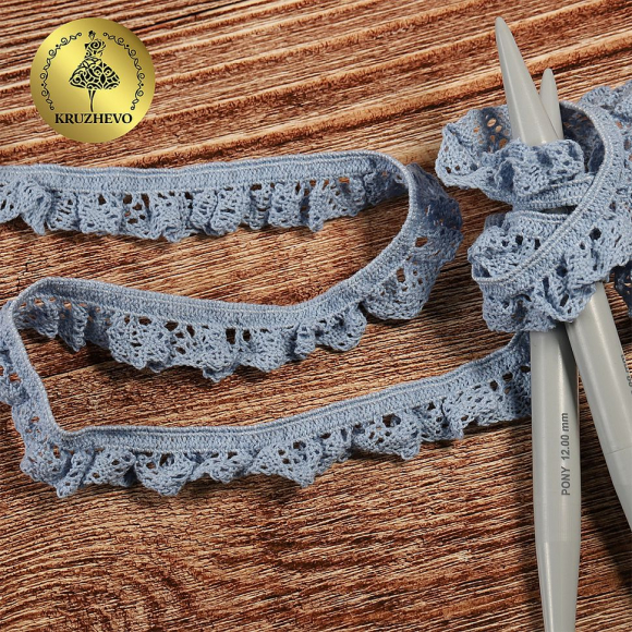 Тесьма вязаная KRUZHEVO на резинке 17мм TBY-5236 цв.23 голубой уп.10м Тесьма вязаная KRUZHEVO на резинке 17мм TBY-5236 цв.23 голубой уп.10м