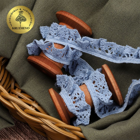 Тесьма вязаная KRUZHEVO на резинке 17мм TBY-5236 цв.23 голубой уп.10м Тесьма вязаная KRUZHEVO на резинке 17мм TBY-5236 цв.23 голубой уп.10м