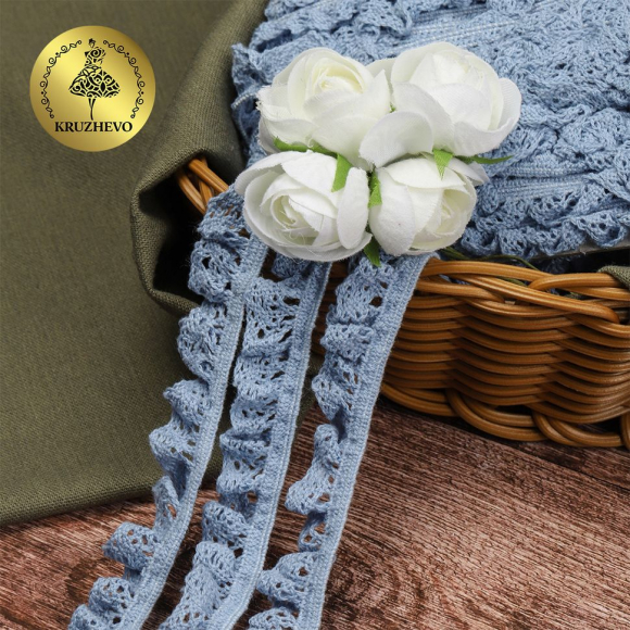 Тесьма вязаная KRUZHEVO на резинке 17мм TBY-5236 цв.23 голубой уп.10м Тесьма вязаная KRUZHEVO на резинке 17мм TBY-5236 цв.23 голубой уп.10м