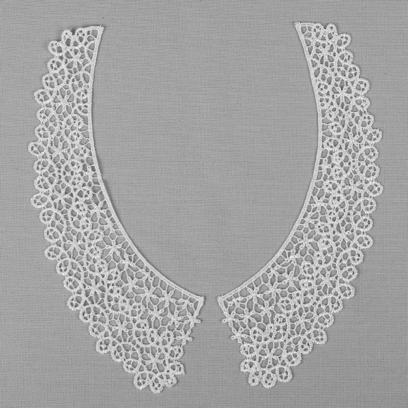 Воротник гипюр KRUZHEVO арт.TR.12545 21см цв.белый уп.25 комп