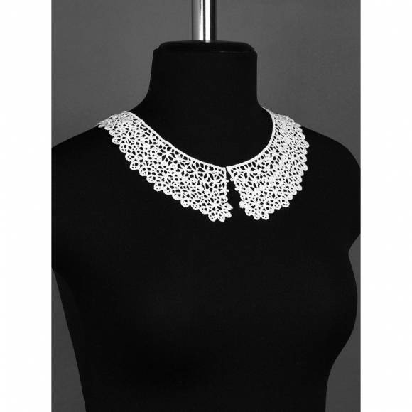 Воротник гипюр KRUZHEVO арт.TR.12545 21см цв.белый уп.25 комп
