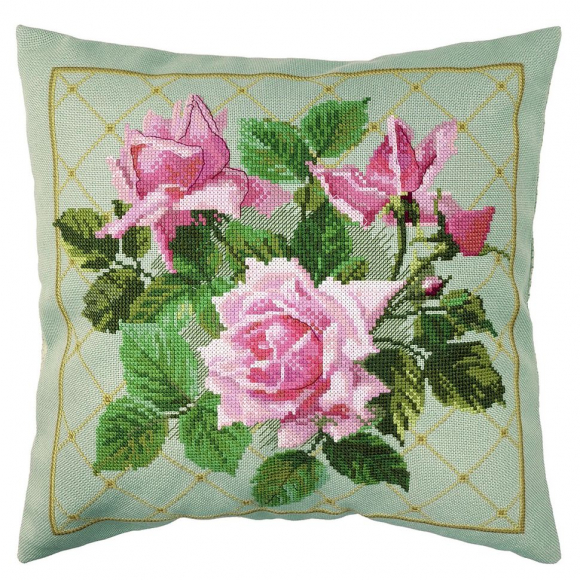 Набор для вышивания МАРЬЯ ИСКУСНИЦА арт.14.001.36 Наволочка Розовые розы 40х40 см