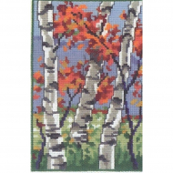 Набор для вышивания PERMIN арт.92-9128 Три березы (осень) 14х19 см