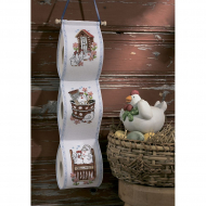 Набор для вышивания PERMIN арт.41-1312 Держатель для туалетной бумаги Курица 12х64 см